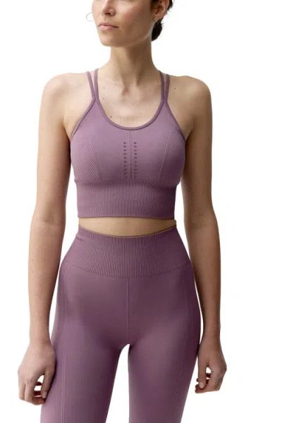 Born Living Yoga India Medium Support Seamless Sport Top In Purple