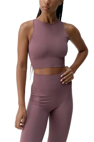Born Living Yoga Nawal Medium Support Seamless Sport Top In Purple