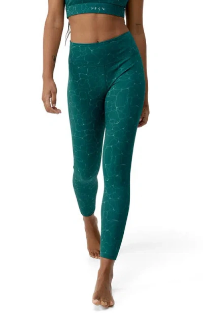Born Living Yoga Organic 7/8 Performance Medium Rise Sport Legging In Green