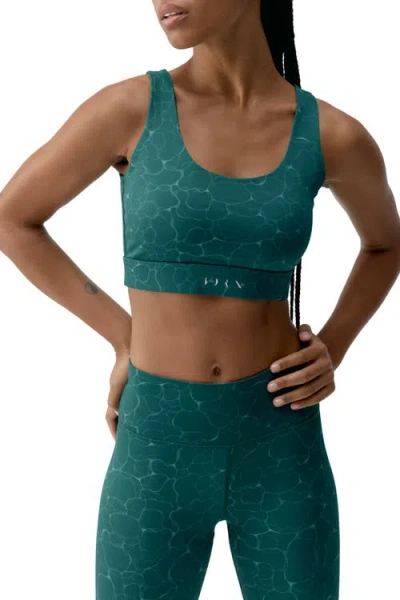 Born Living Yoga Organic Medium Support Performance Sport Top In Green
