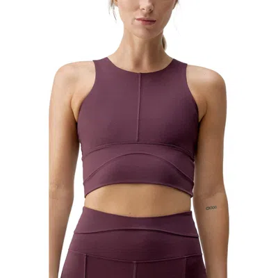 Born Living Yoga Saori Medium Support Performance Sport Top In Purple