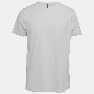 Born Living Yoga White Chalk Logo Print Jersey T-shirt In Gray