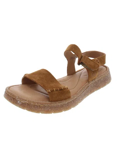 Born Madira Womens Suede Wedge Off-road Sandals In Brown