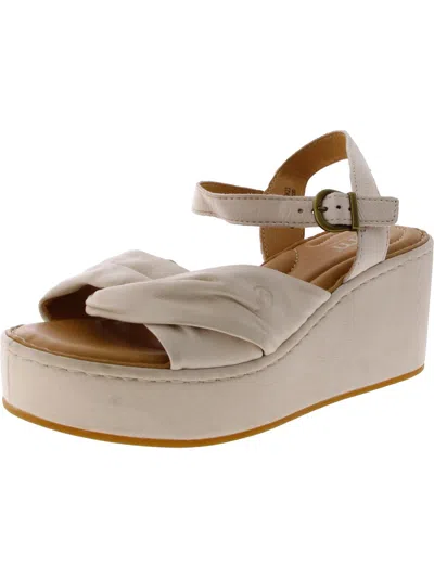 Born Marchelle Womens Faux Leather Wedge Ankle Strap