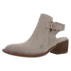 Born Margrit Womens Suede Open Back Booties In White