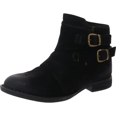 Born Moraga Womens Zipper Suede Booties In Black