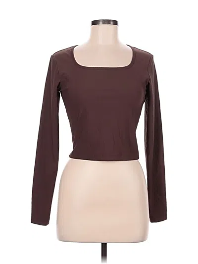 Pre-owned Born Primitive 3/4 Sleeve T-shirt In Brown