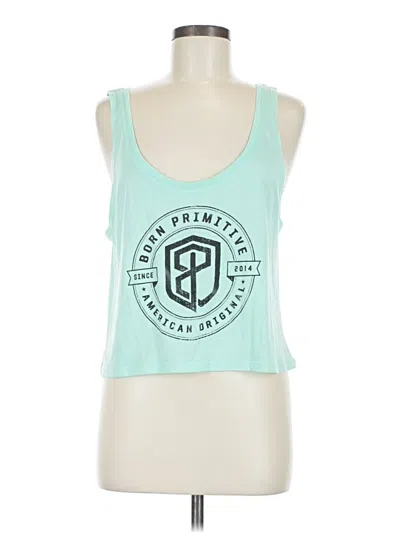 Pre-owned Born Primitive Tank Top Teal Crew Neck Tops In Blue