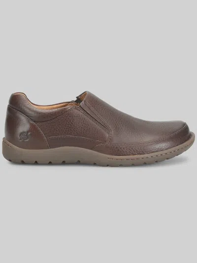 Born Shoes Nigel Plain Toe Slip On Shoes In Brown