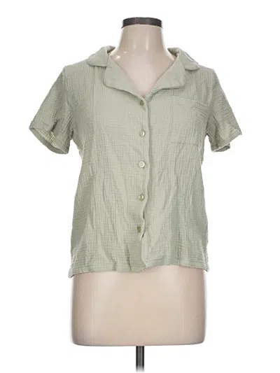 Pre-owned Born Short Sleeve Blouse In Green