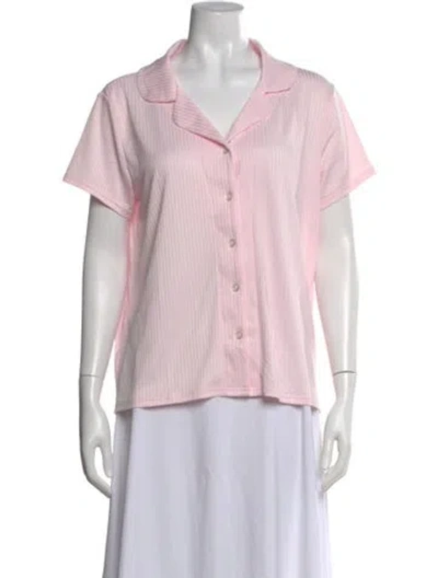 Pre-owned Born Short Sleeve Button-up Top In Pink