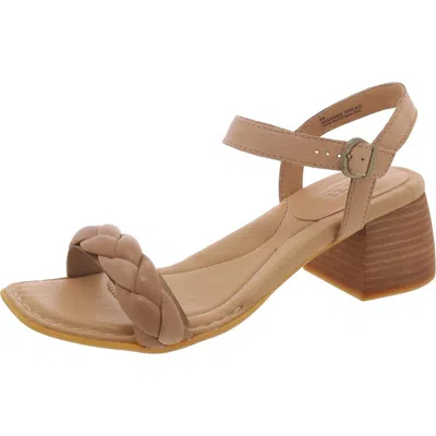 Born Simone Womens Leather Ankle Strap Slingback Sandals In White
