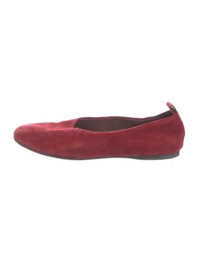 Pre-owned Born Suede Ballet Flats In Red