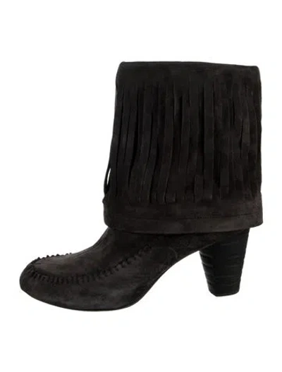 Pre-owned Born Suede Boots In Black