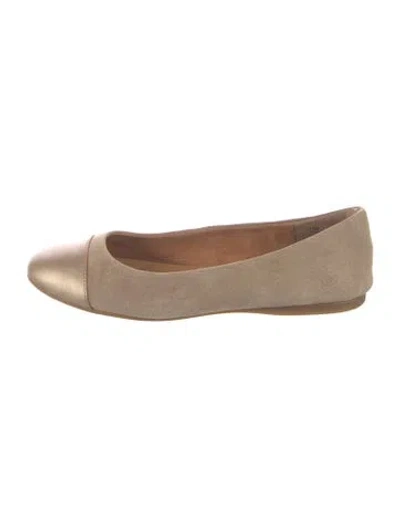 Pre-owned Born Suede Colorblock Pattern Flats In Neutral