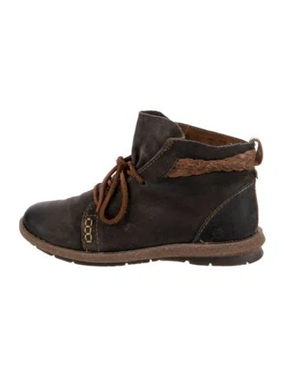 Pre-owned Born Suede Lace-up Boots In Black