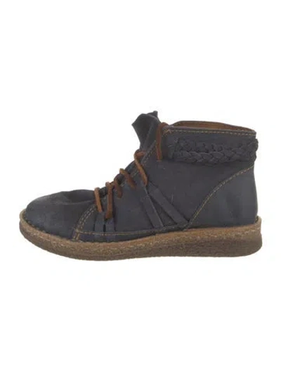 Pre-owned Born Suede Lace-up Boots In Blue