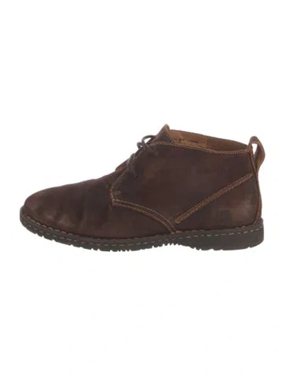 Pre-owned Born Suede Lace-up Boots In Brown