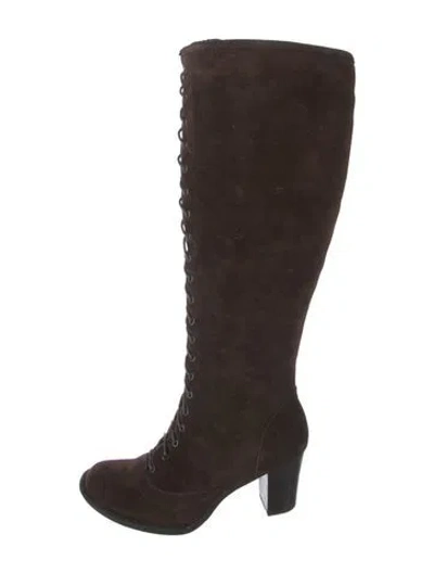 Pre-owned Born Suede Lace-up Boots In Brown