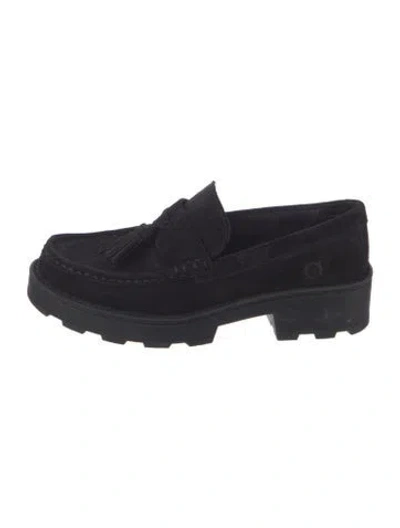 Pre-owned Born Suede Loafers In Black