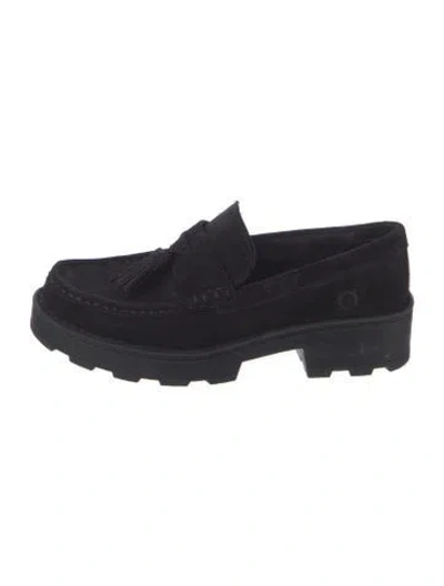 Pre-owned Born Suede Loafers In Black