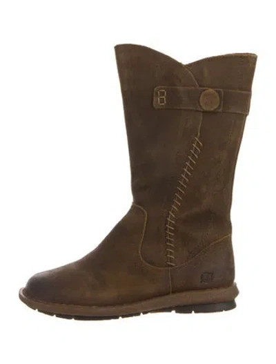 Pre-owned Born Suede Moto Boots In Brown