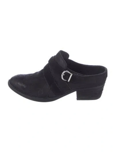 Pre-owned Born Suede Mules In Black