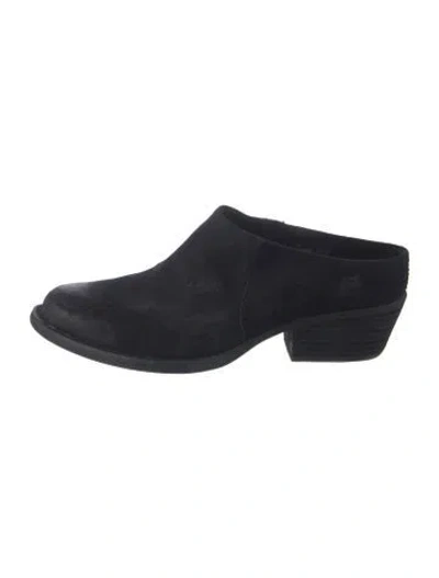 Pre-owned Born Suede Mules In Black