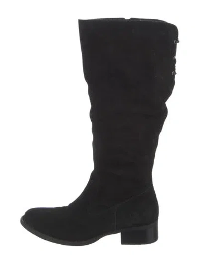 Pre-owned Born Suede Riding Boots In Black