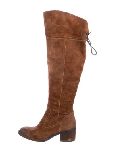 Pre-owned Born Suede Riding Boots In Brown