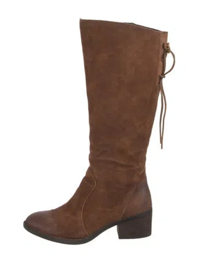 Pre-owned Born Suede Riding Boots In Brown