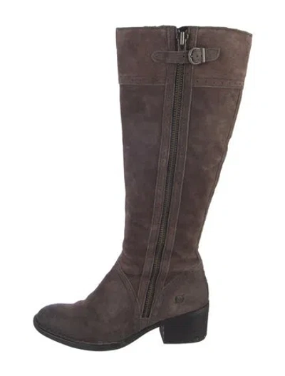 Pre-owned Born Suede Riding Boots In Brown