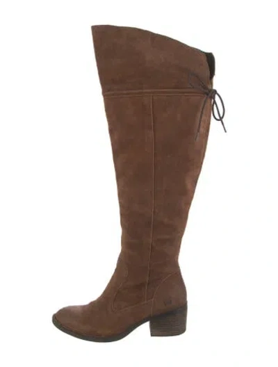 Pre-owned Born Suede Riding Boots In Brown