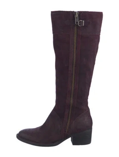 Pre-owned Born Suede Riding Boots In Purple