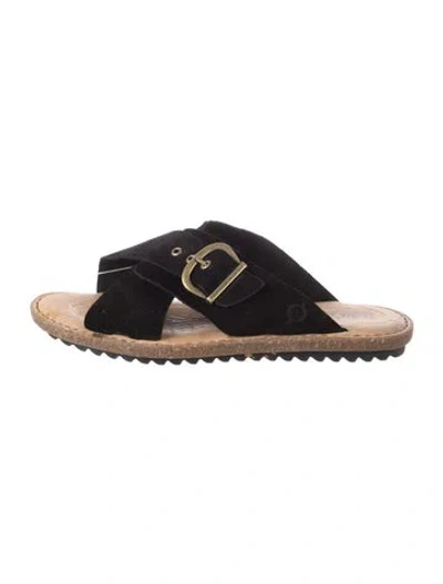 Pre-owned Born Suede Sandals In Black