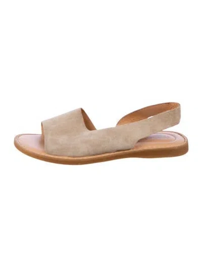 Pre-owned Born Suede Slingback Flats In Neutral