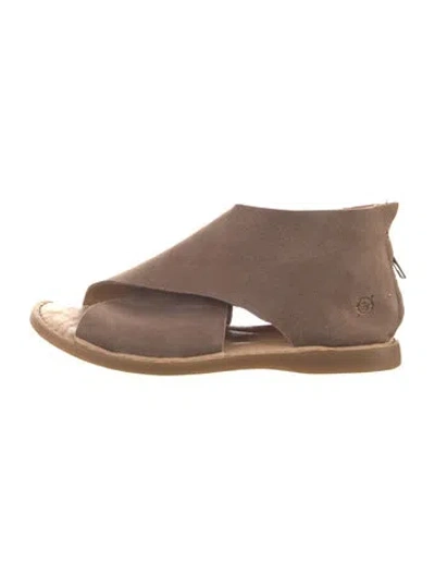 Pre-owned Born Suede Slingback Sandals In Brown