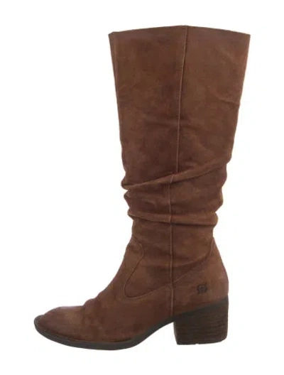 Pre-owned Born Suede Slouch Boots In Brown