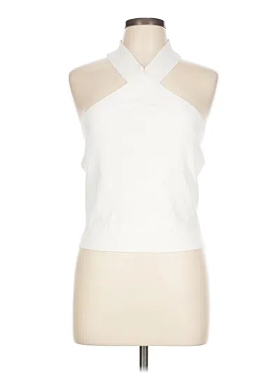 Pre-owned Born Tank Top Ivory Halter Neckline Tops In White