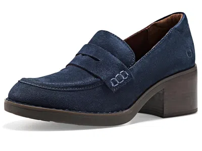 Born Valeria High Women's Heels Navy/river: 9.5 M (b), Leather/suede In Blue