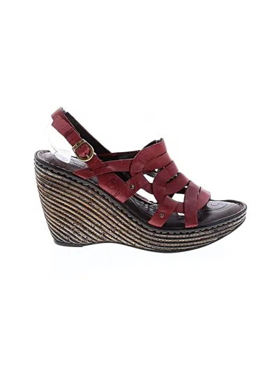 Pre-owned Born Wedges In Burgundy