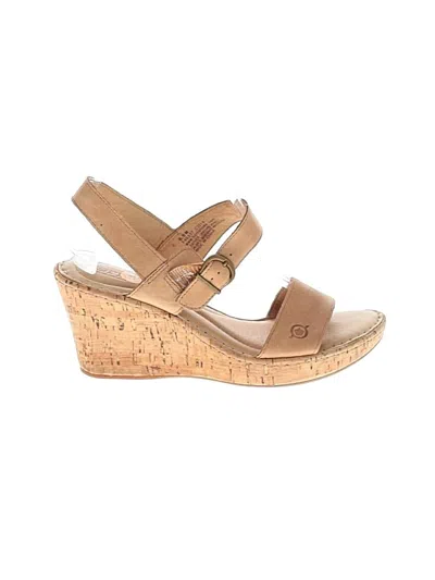 Pre-owned Born Wedges In Tan
