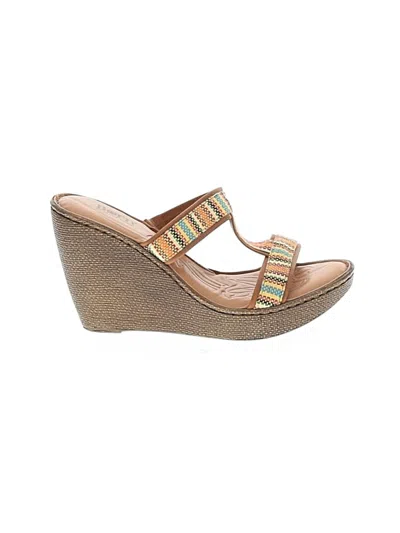 Pre-owned Born Wedges In Tan