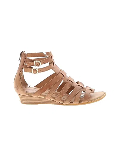 Pre-owned Born Wedges In Tan