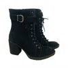 Born Women's Cass Suede Lace Up Block Heel Combat Boots In Black In Black
