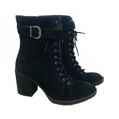 Born Women's Cass Suede Lace Up Block Heel Combat Boots In Black