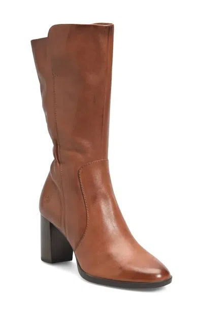 Born Women's Ellen Gathered Back Boot In Brown Leather