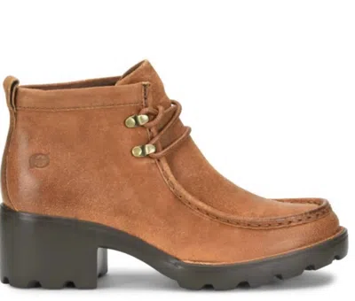 Born Women's Griffin Comfort Lug Sole Booties In Tan Camel Distressed In Multi