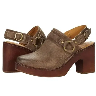 Born Women's Hudson Leather Slingback Clogs In Taupe Distressed Br00249 In Multi