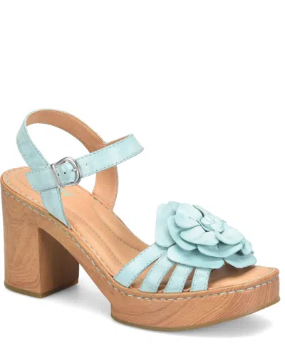 Born Women's Nectar Square Toe Sandals In Turquoise Turchese